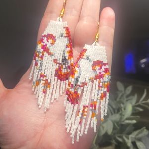 New Handmade Handwoven Koi Fish Beaded Earrings